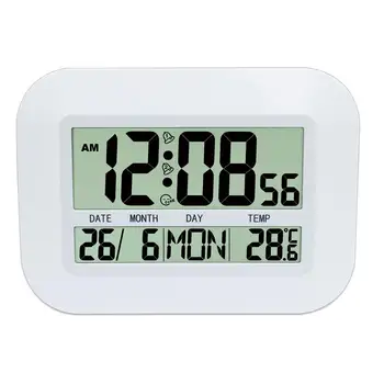 

Large LCD Screen Digital Electronic Calendar Simple Living Room Mute Wall Clock Fashionable Multi-Function Alarm Clock Thermomet