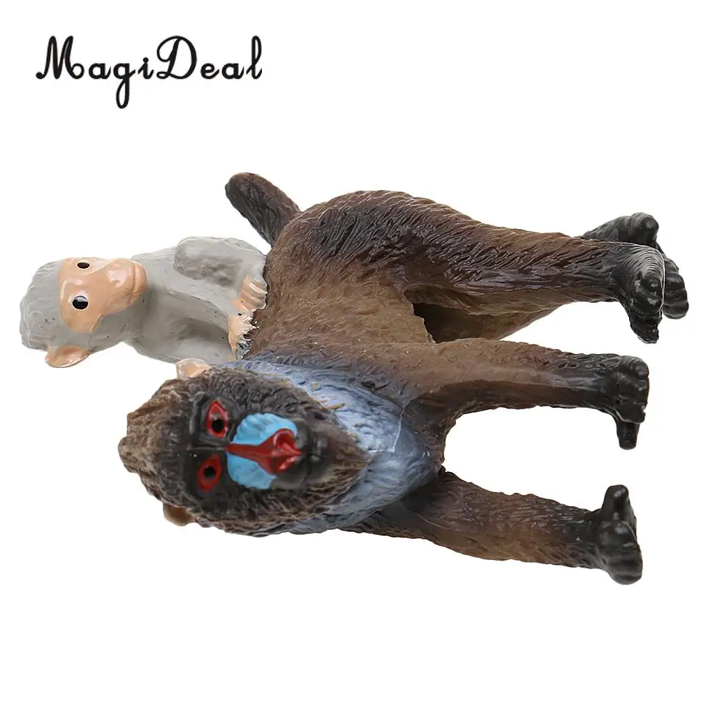Realistic Mandrill Female Baby Monkey Model Action Figure Kids Toys Gift