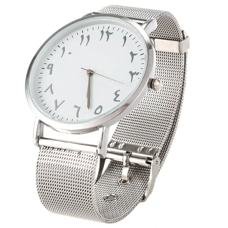 

CCQ Brand Mesh Watch Unique Arabic Numbers Watches Casual Women Men Quartz Wristwatches C207