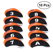 10 PCS Golf Iron Head Covers Club Covers Neoprene Club Headcovers Iron Putter Headcover Putter Head Protector Set