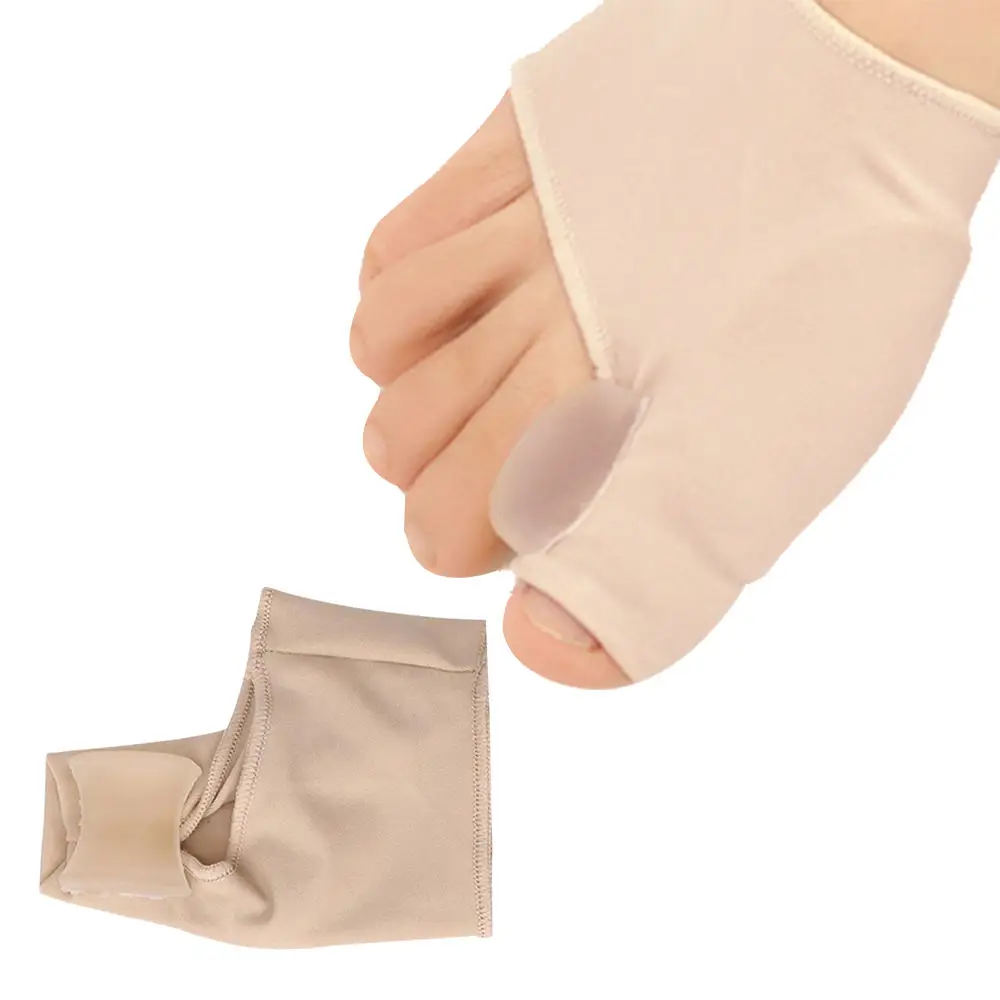Foot Care Tool 2pcs Silicone Hallux Valgus Straightener Fabric Gel Toe Bunion Corrector Pad Protector