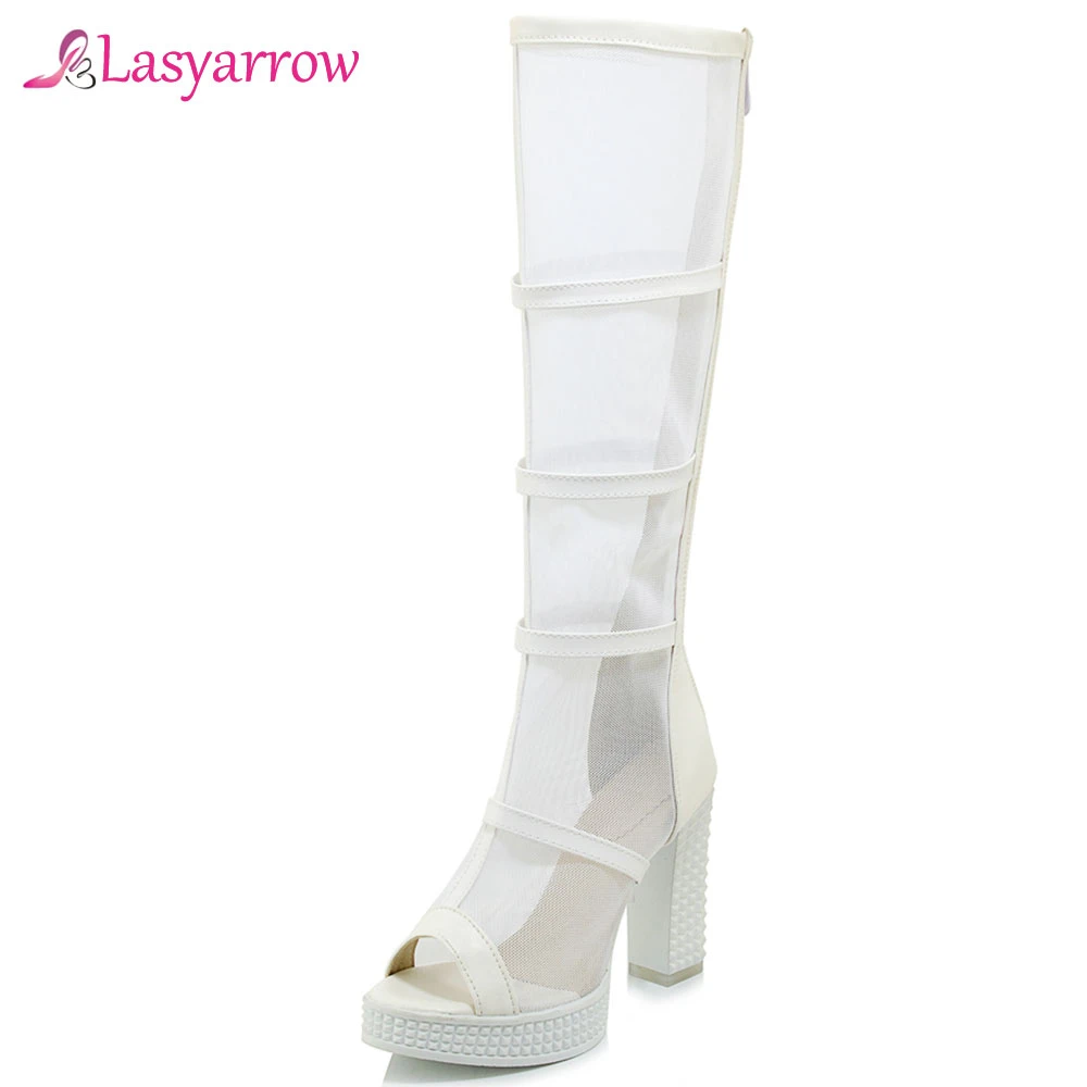 white gladiator sandals knee high