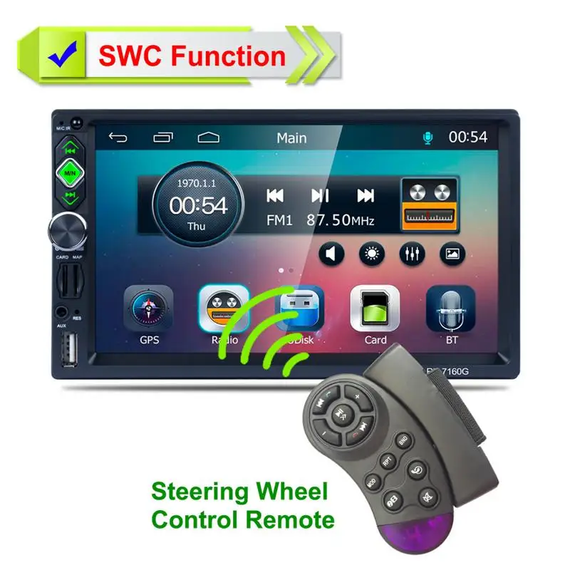 

7-inch Bluetooth Car NavigatorGPS Navigation Reversing Video SD With RDS Bluetooth Android IOS System Phone Mirror Link Function