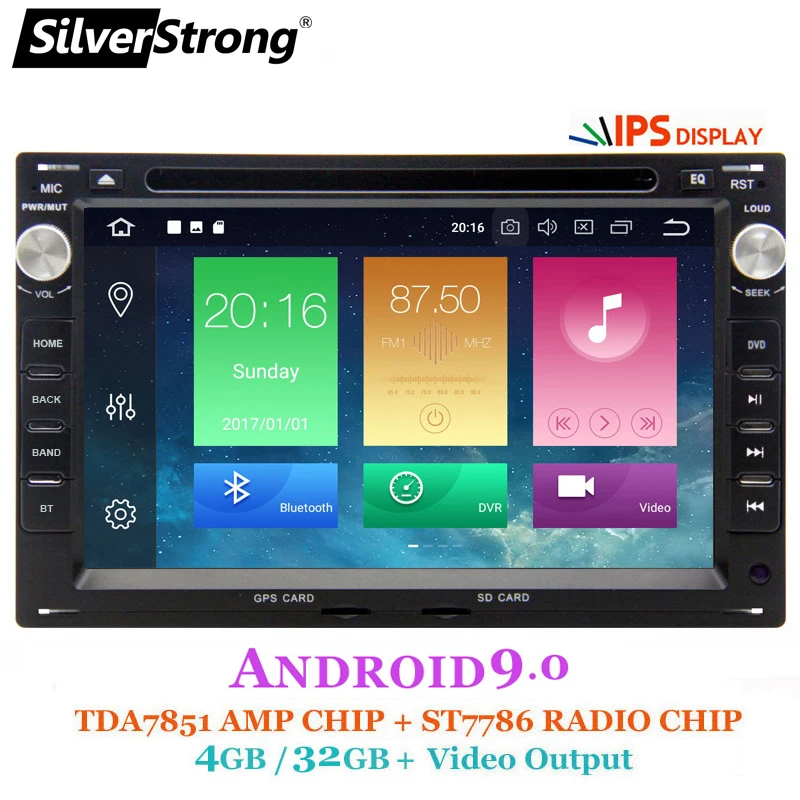  SilverStrong 4GB Android 9.0 IPS 2din Car DVD For VW Golf4 for Polo for PASSAT B4 B5 Bora for Octav
