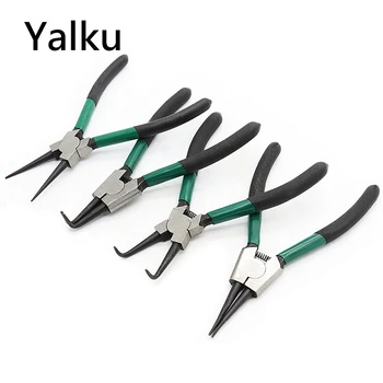 

1pcs Circlip Pliers External Internal Straight Bent Snap Ring Spring Installation Removal Hand Tool Curved Tip Pliers Mechanical