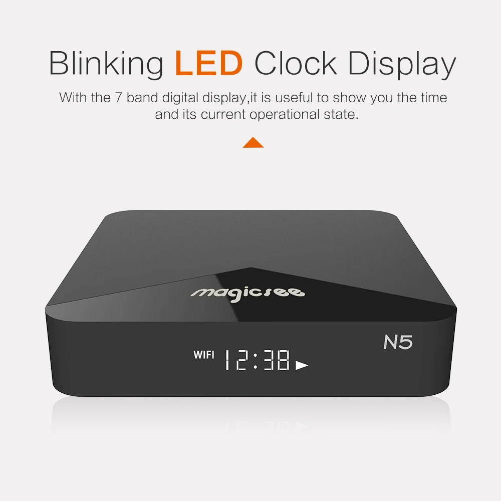  Magicsee N5 Android 7.1 2.4G + 5G Wifi Tv Box Amlogic S905X Quad Core 2G+16G Smart Tv Box With Hd 4