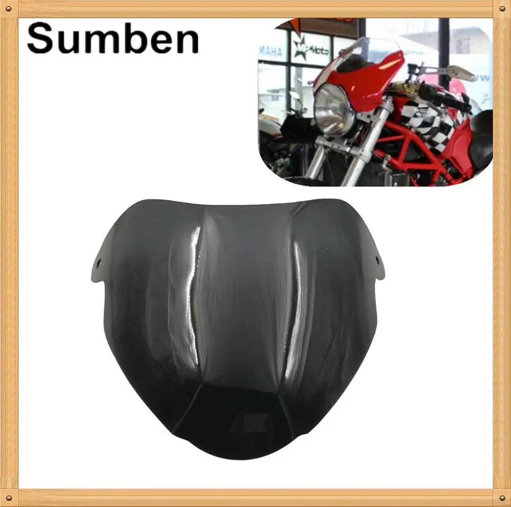 

Motorcycle Fairing Windshield Windscreen Odometer Viser Visor Shield for Ducati Monster S4R Black/Clear Screen