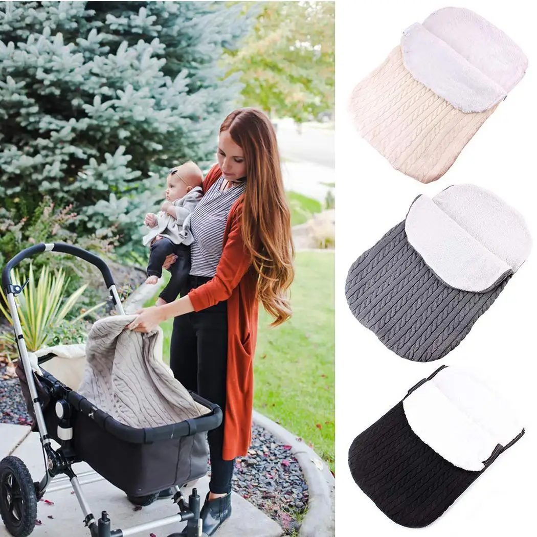 

2018 Thick Baby Swaddle Wrap Knit Envelope Newborn Sleeping Bag Infant Stroller Sleep Sack Footmuff Baby Warm Swaddling Blanket