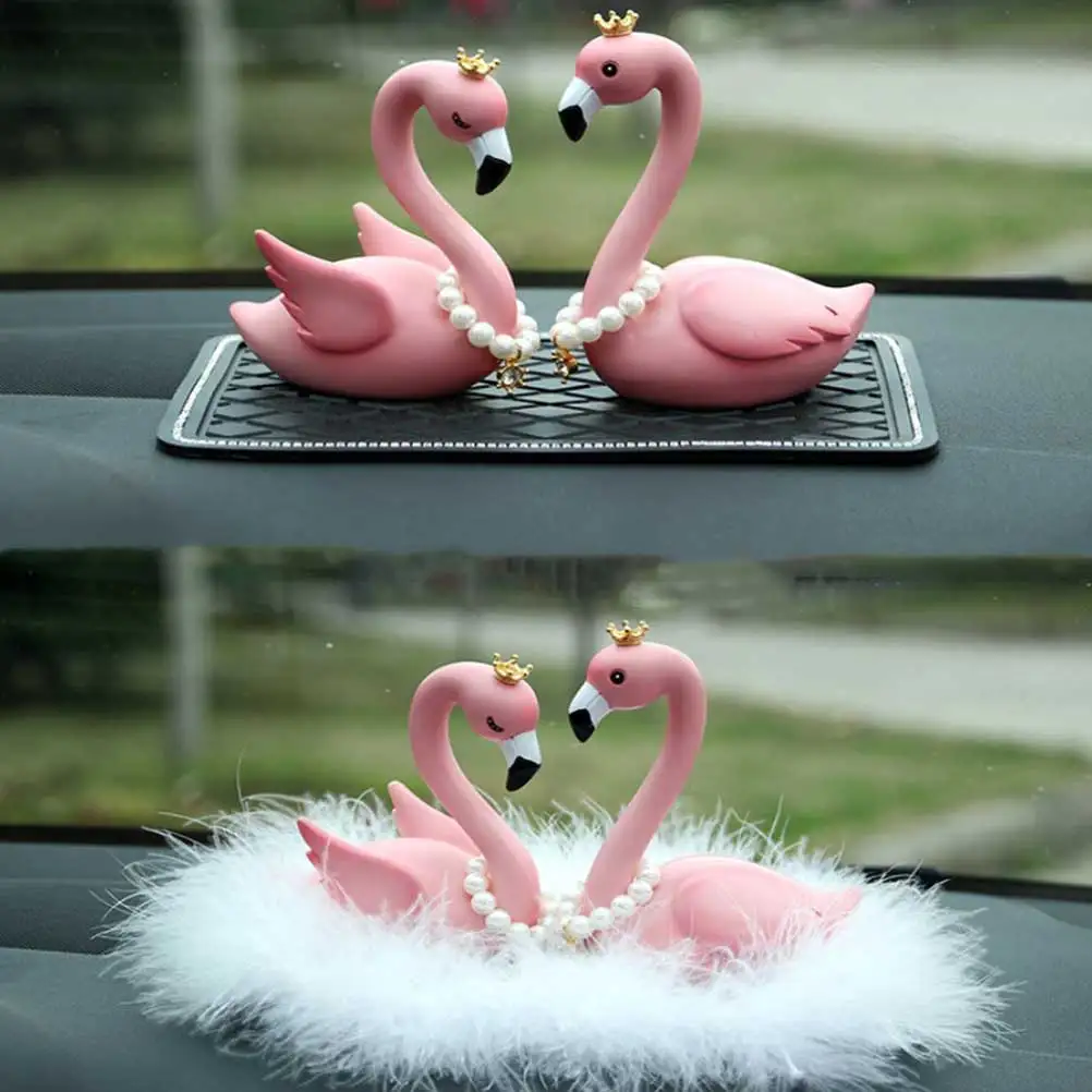 Украшение для автомобиля с изображением фламинго Love Bird Crown Eye креативное