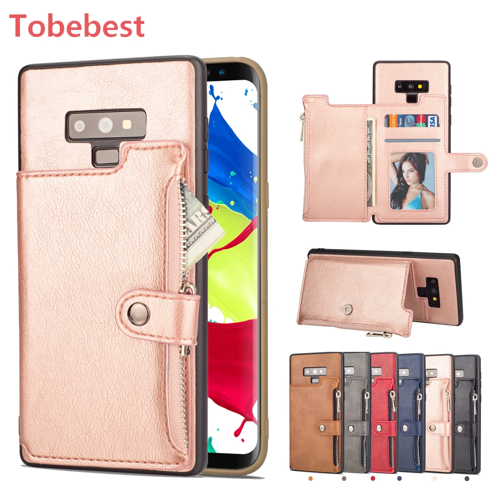

Retro Zipper Cases For Samsung Galaxy Note 9 Case for Samsung Note 9 Multi Card Holders leather Wallet Phone Cover