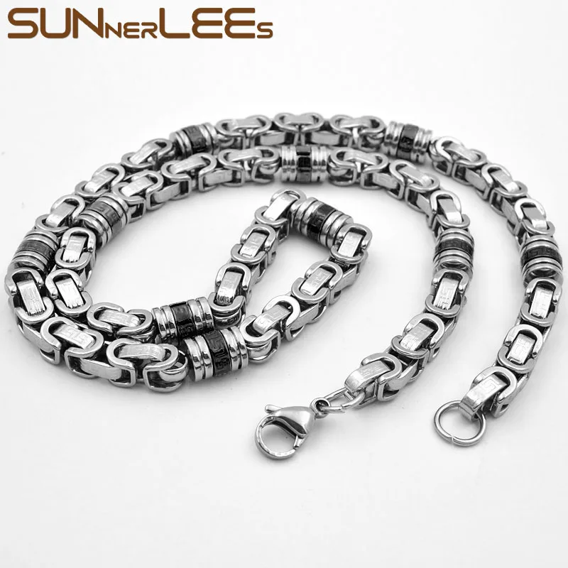 SUNNERLEES 316L ожерелье из нержавеющей стали 8 мм Геометрическая Византийская