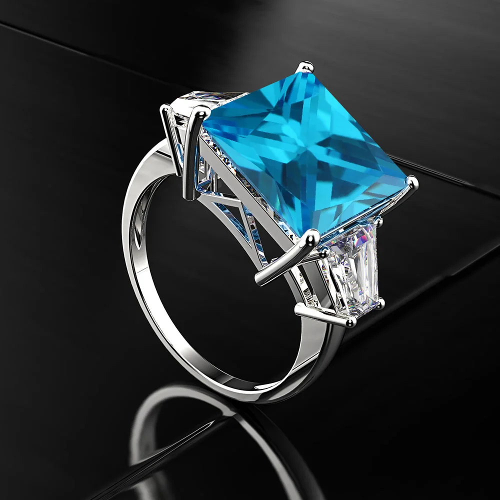 PANSYSEN Настоящее 925 пробы Серебряное Ювелирное кольцо с аметистом 12*12 мм натуральный фиолетовый драгоценный камень Женское Обручальное кольцо 8 цветов