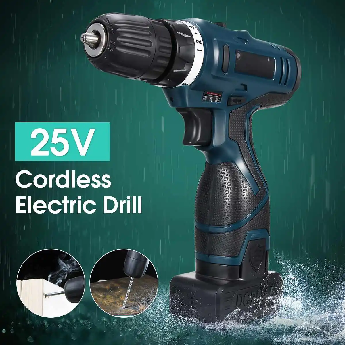

Electric Cordless Drill Impact Drill Power Driver 25V Lithium-Ion Battery 10mm 2-Speed Rechargeable Multi-function Mini Drill