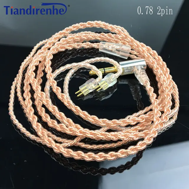 US $9.44 New 0.78mm 2 Pin Rose Gold Single Crystal Copper Upgrade Cable For Weston 1964 UE3X UE18 W4R Earpho