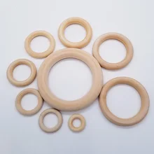 25~ 100 мм бусины из натурального дерева соединители кольцо круги бессвинцовый ручной работы DIY необработанные деревянные свободные бусины cuentas de madera