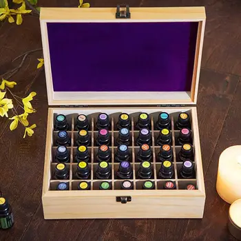 

Wooden Essential Oil Packaging Box 35 Compartment Essential Oil Bottle Storage Case For 5ml 10ml And 15m Standard Essential Oil