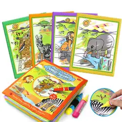 Книга из ткани для детей развивающие доска для рисования коврики раскраски Магия воды книга с ручкой детские игрушки животных живопись