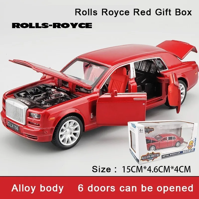 1/36 Rolls Royce Phantom литая под давлением Модель автомобиля игрушки металлический автомобиль Игрушечная модель автомобиля черная удлиненная коллекция лимузина 6 дверей