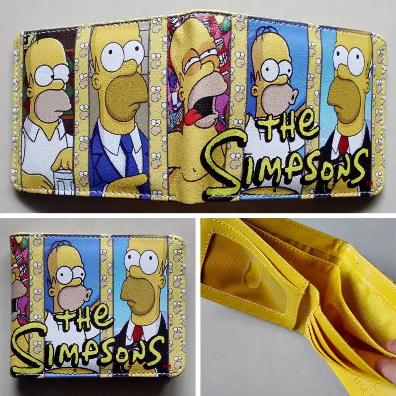 

Anime The Simpsons Homer J. Simpson Logo wallets Purse Multi-Color 12cm Leather