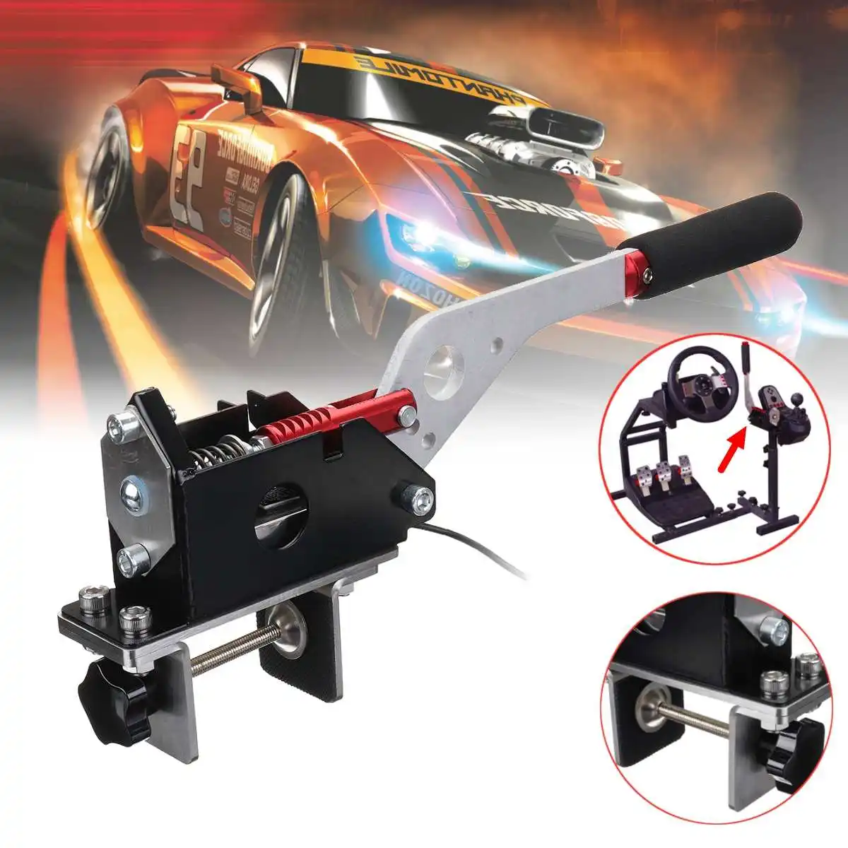 prasku Freno de Mano USB SIM 14 Bits con Abrazadera para Juegos de Carreras