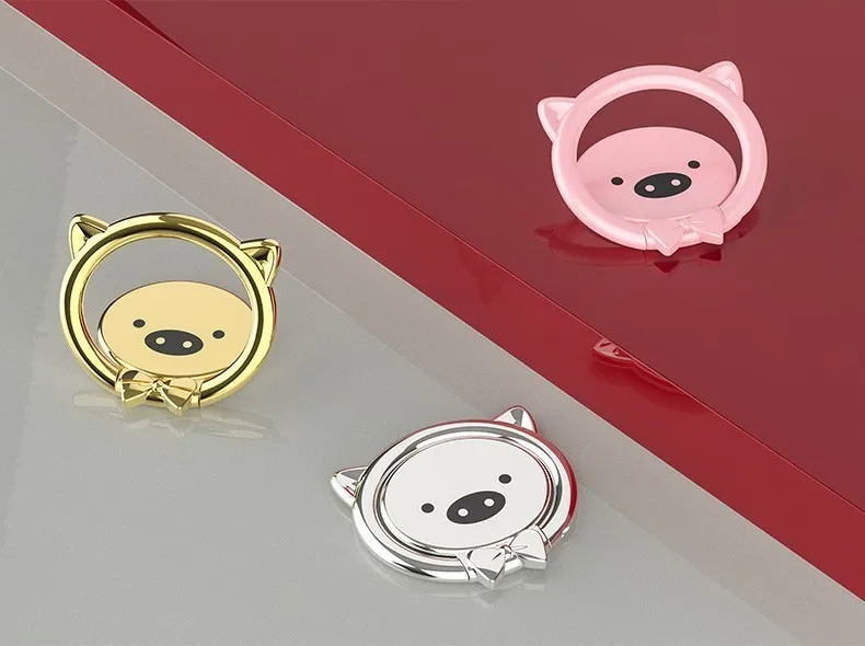 Kawaii Мультфильм свинка мобильный телефон кольцо на палец подставка для смартфона