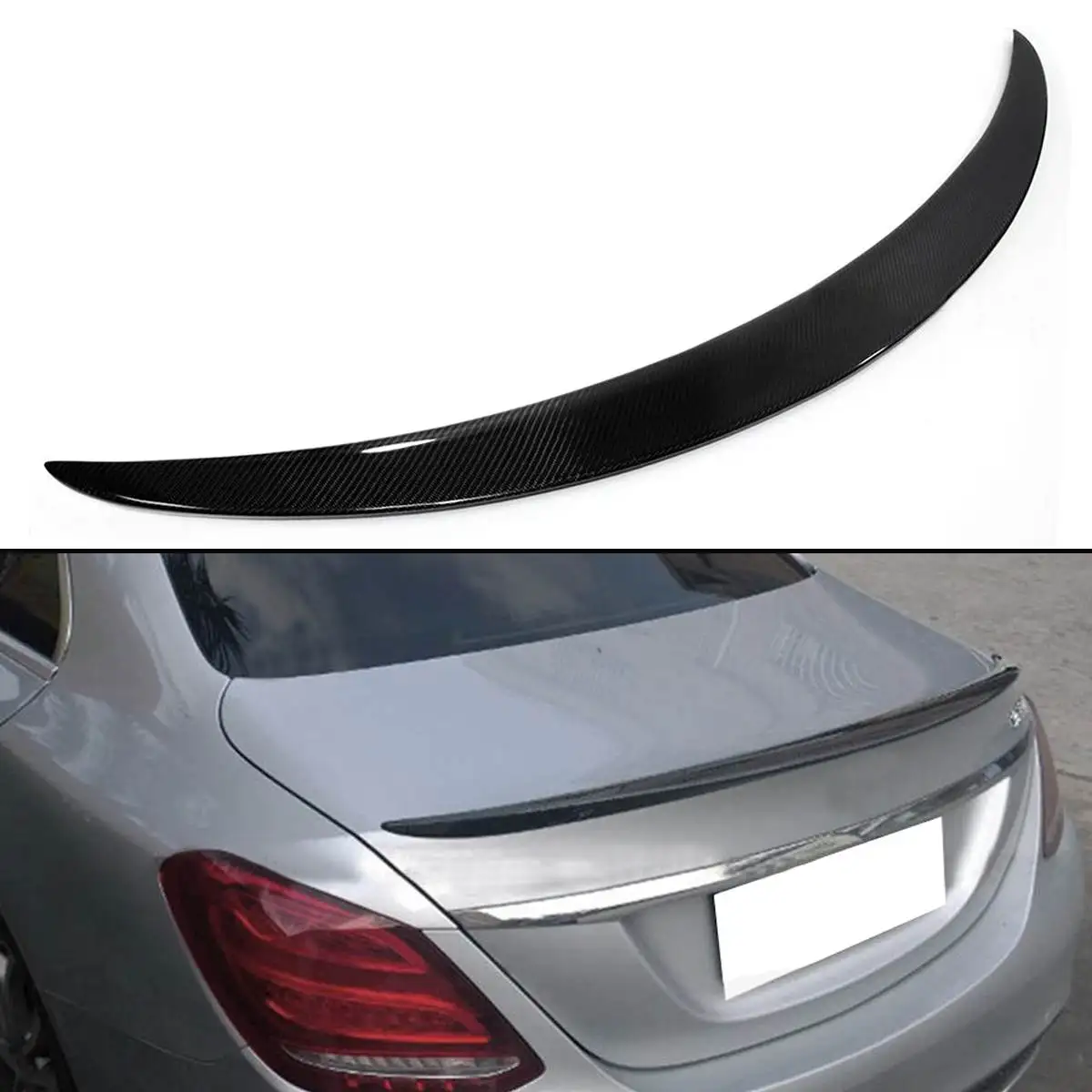 

Autoleader Car Rear Carbon Fiber Boot Spoiler Wing Trunk Spoiler Wing for Mercedes for Benz W205 C300 C400 4MATIC 2015-2017