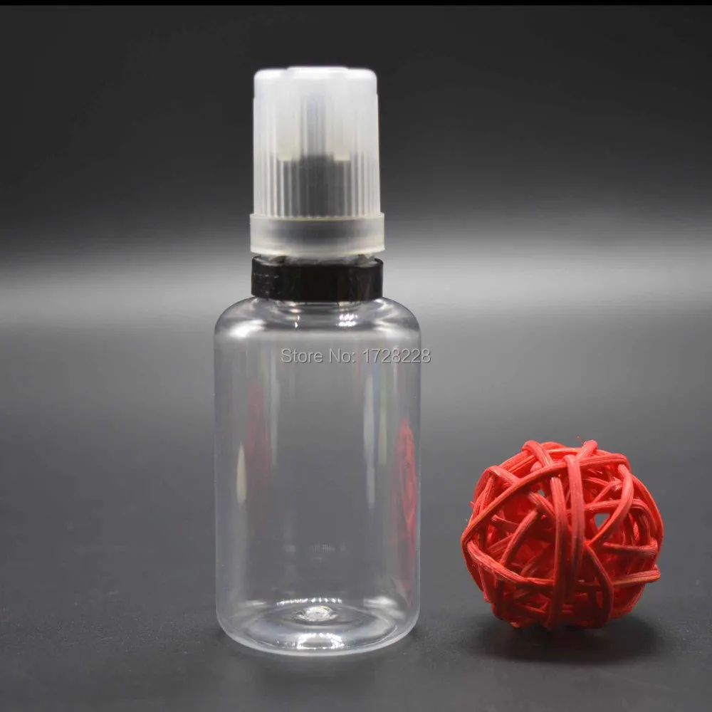 

30ml bottle dropper with flat cap tamper childproof cap bottle for e cigarette mini plastic transparent 30ml bottle