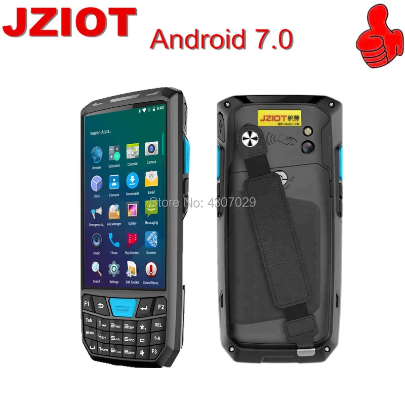 V80 прочный КПК Android Ручной терминал сканер штрих кода 1D лазерный принтер GPS