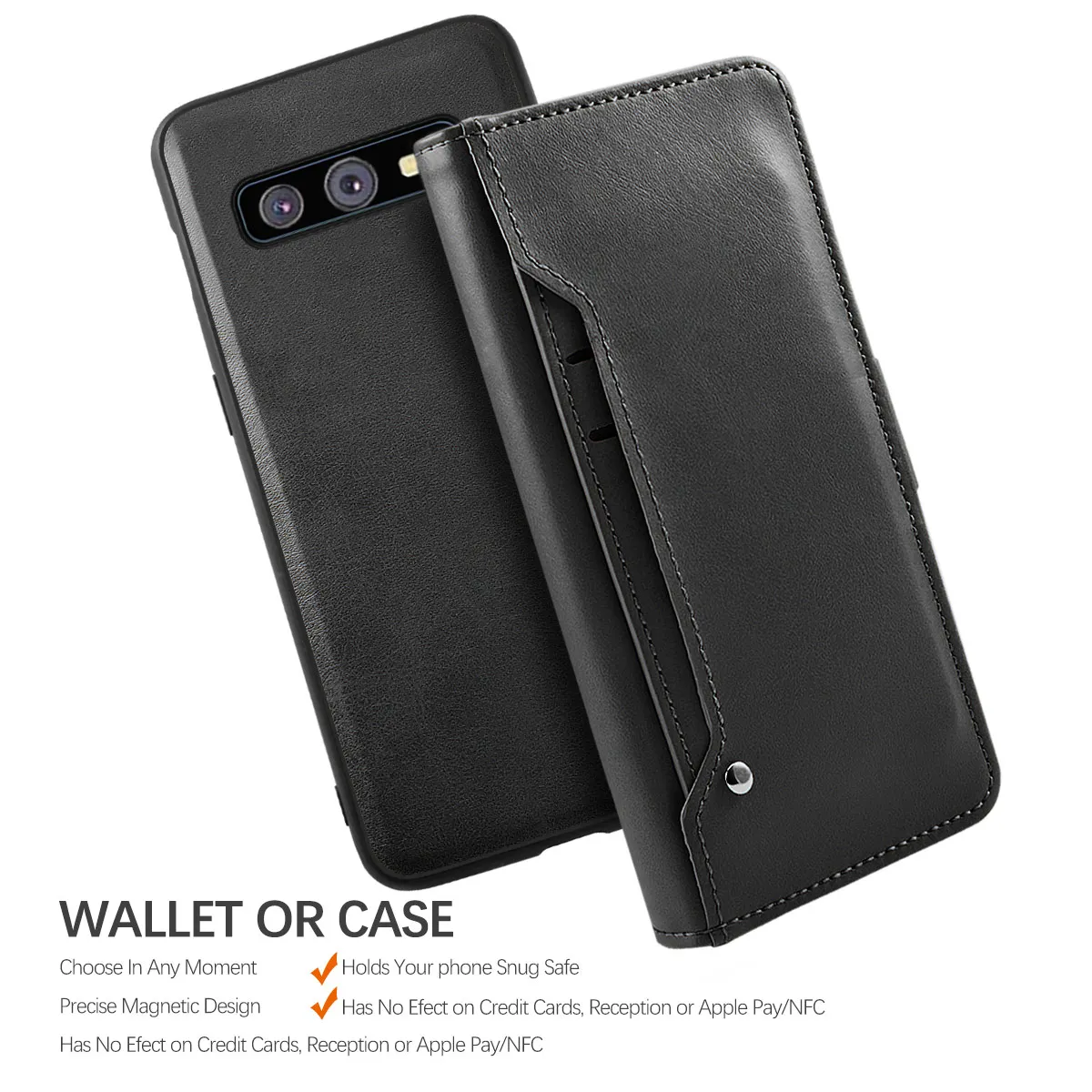 

For Samsung Galaxy S10 S10 Plus S10e Case 2 In 1 PU Leather Flip Stand Rotate Card Holder Wallet Cover For Samsung S10 Case