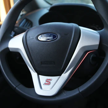 

A Little Change ABS Steering Wheel Trim Sequins Stickers for Ford Ecosport 2013 -2016 New Fiesta 2012 - 2016 Auto Accessories