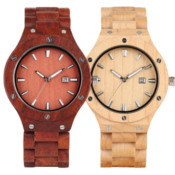 

Handmade Wooden Watch for Men Supper Light Quartz Wooden Watch for Teenagers Durable Natural Full Wood Breathable Boys Watches
