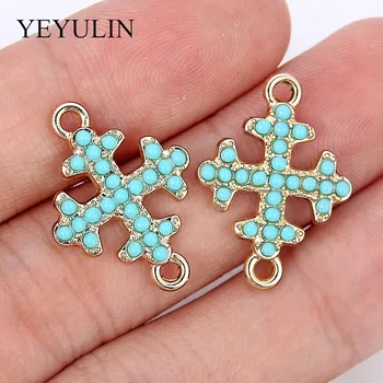 

10 Pcs Wholesale Acrylic Bead Cross Shape Connector For DIY Charms Necklace Bracelets Fashion Jewelry Accessories