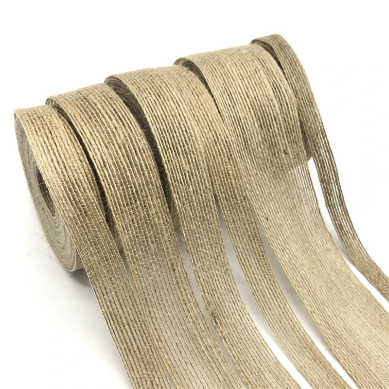 Natural Vintage Jute Burlap Ribbon 5yards 6mm-38mm DIY Weddings Belt Strap Floristry Party Christmas Decoration