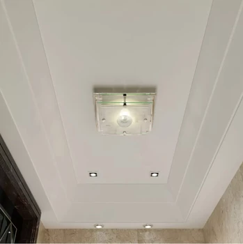 

Vidaxl High Quality LED Ceiling Lamp Glass Square E27 Crystal Ceiling Light AND With Glass Face Plates Night Light