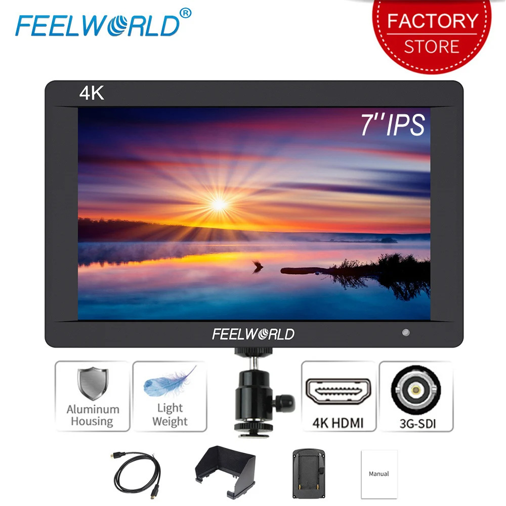 Feelworld F7S 7 дюймов SDI 4 K HDMI на Камера DSLR полевой монитор с разрешением Full HD 1920x1200