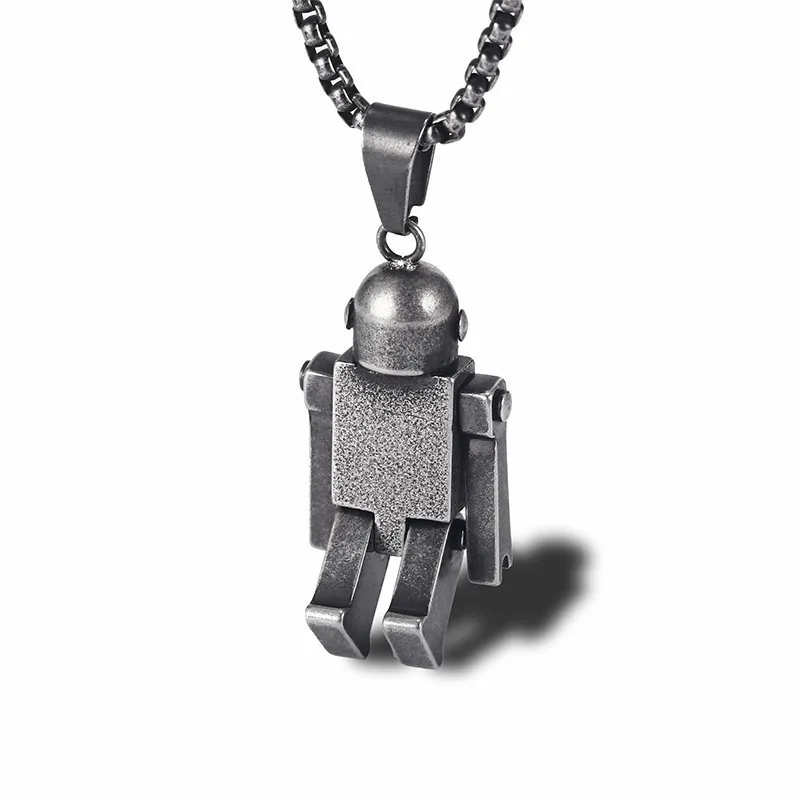 

Stainless Steel Retro Color Steampunk Technology Robot Pendant Necklace Science Jewelry Robot Best Gifts For Him Multicolor