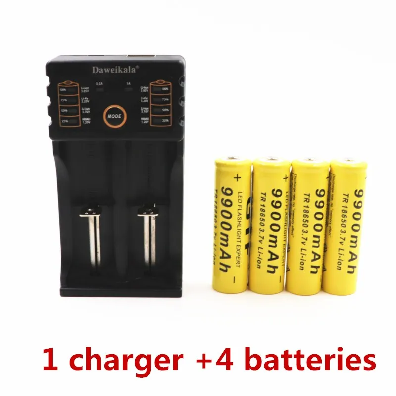 Батарея 9900 MAH 3,7 V 18650 bateras de iones de LiTiO linterna recargable envo+ cargador 1 unidades