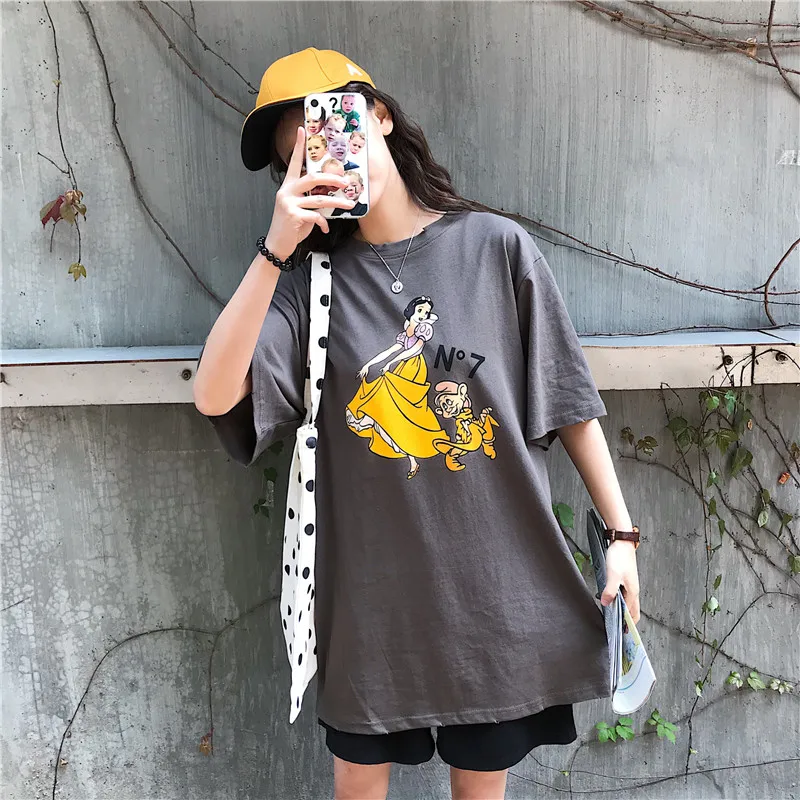 

Snow princess Vogue printing Girl T Shirt summer fashion Women casual Tops hipster cool studients girls Tee women tops