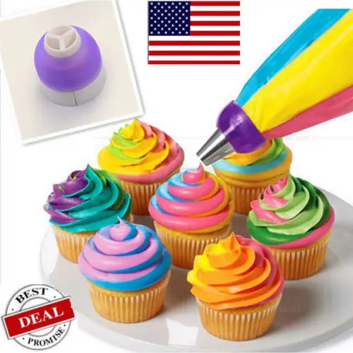 

Cake Decor Tools Icing Piping Bag Nozzle Converter 3 Color 3 Hole Cake Creams Coupler Tools
