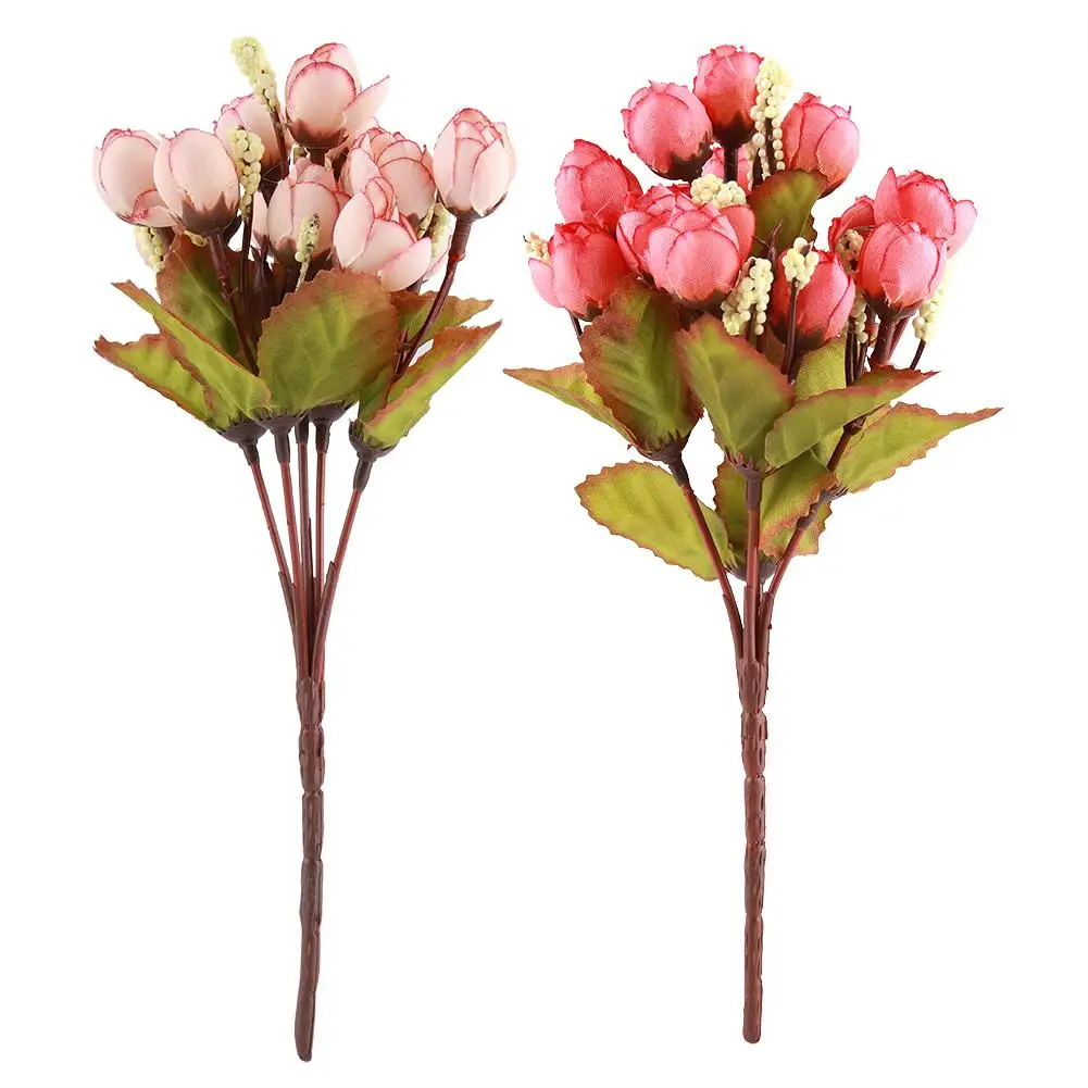 

15 Heads Artificial Fake Flowers Bunch for Wedding Party Artificial Flowers Home Decorations Accessories