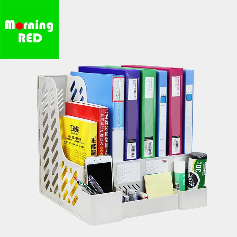 

Home Office Divider File Rack Paper Magazine Holder Multifunction Storage Box with Pen Holder Keep Your Desk Clean and Tidy