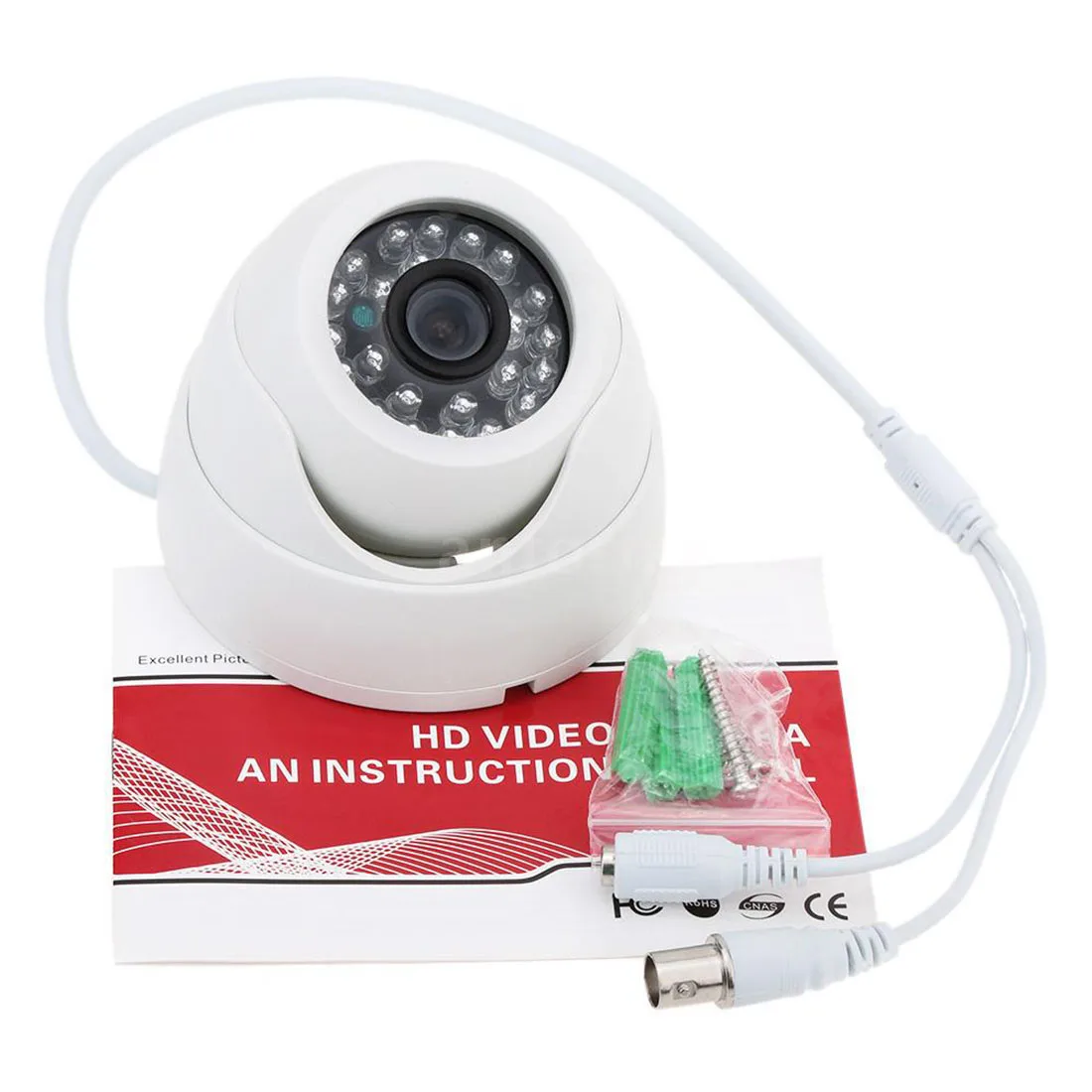 800TVL Крытая купольная камера ночного видения CCTV 24 светодиода широкоугольная IR