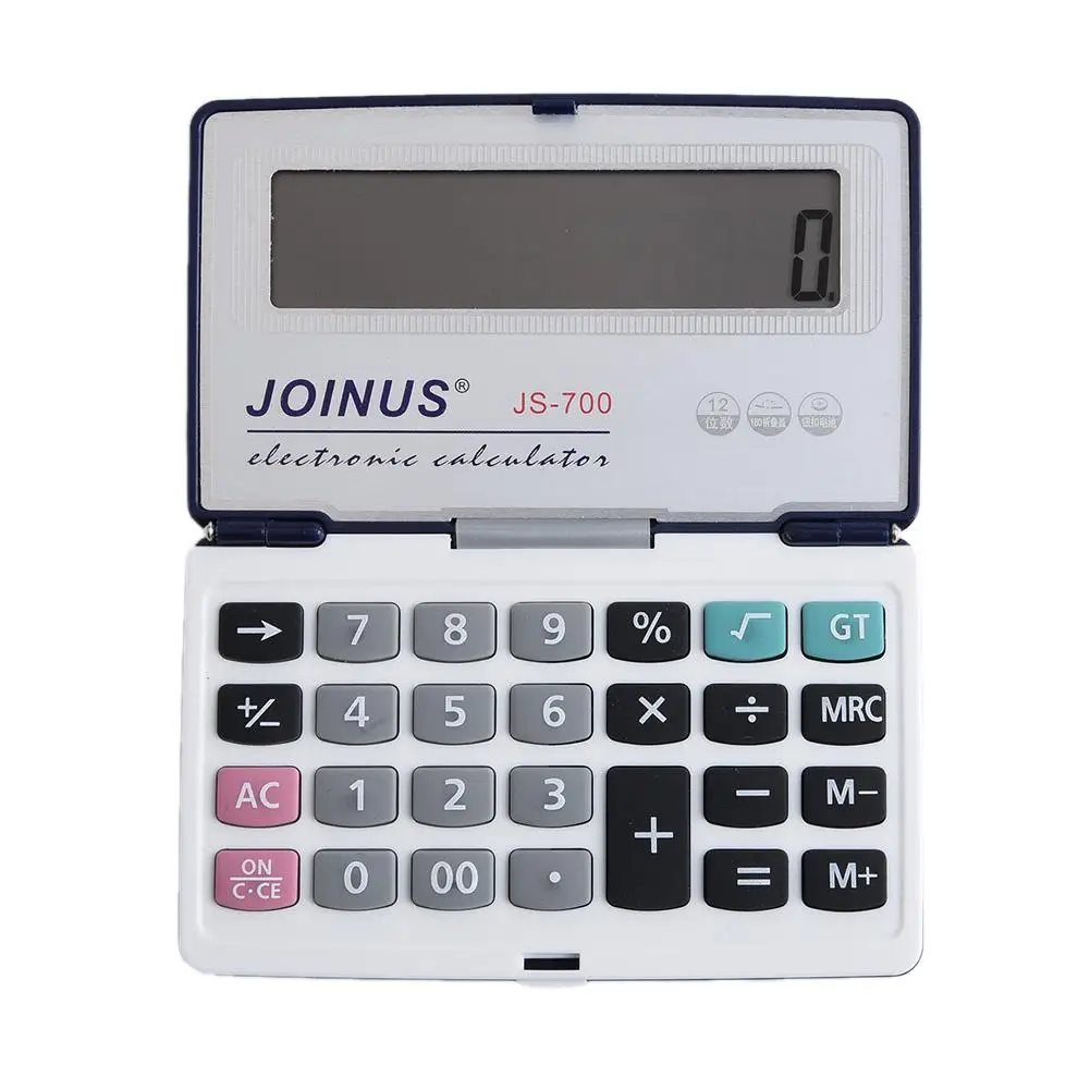 

12-Digit Large Word Display Folding Solar Power Calculator With Button Cell High Quality Calculator