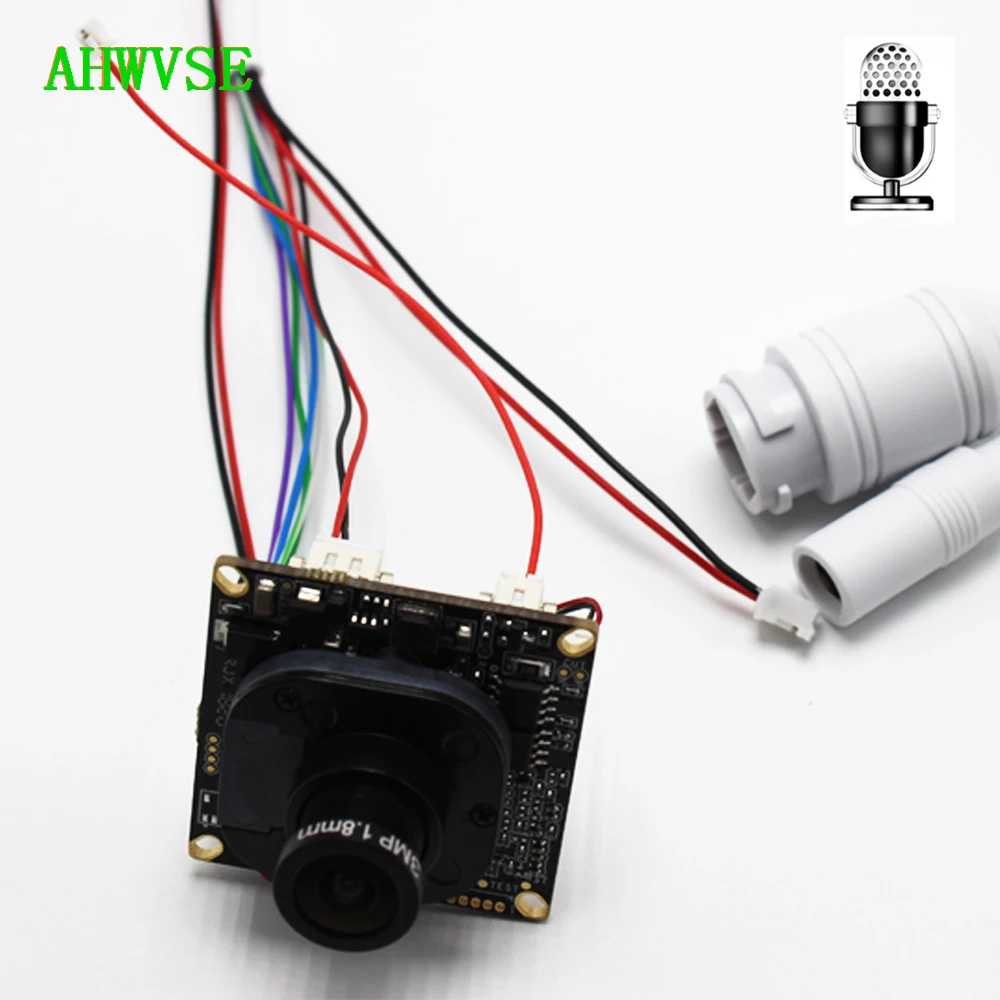 

2pcs Audio IP Camera Module PCB board Audio Input With External Pickup Microphone 1080P IP Camera with 1.8mm lens