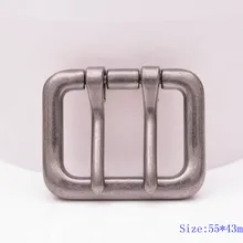 55*43 мм Me Серебряный двойной язык булавки зубец DIY металлическая пряжка для ремня подходит 40 мм ремни