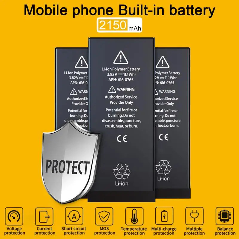 

Mobile Phone Built-in Battery For IPhone 6S 2150mAh Large Capacity Battery With Removal Replacement Tool