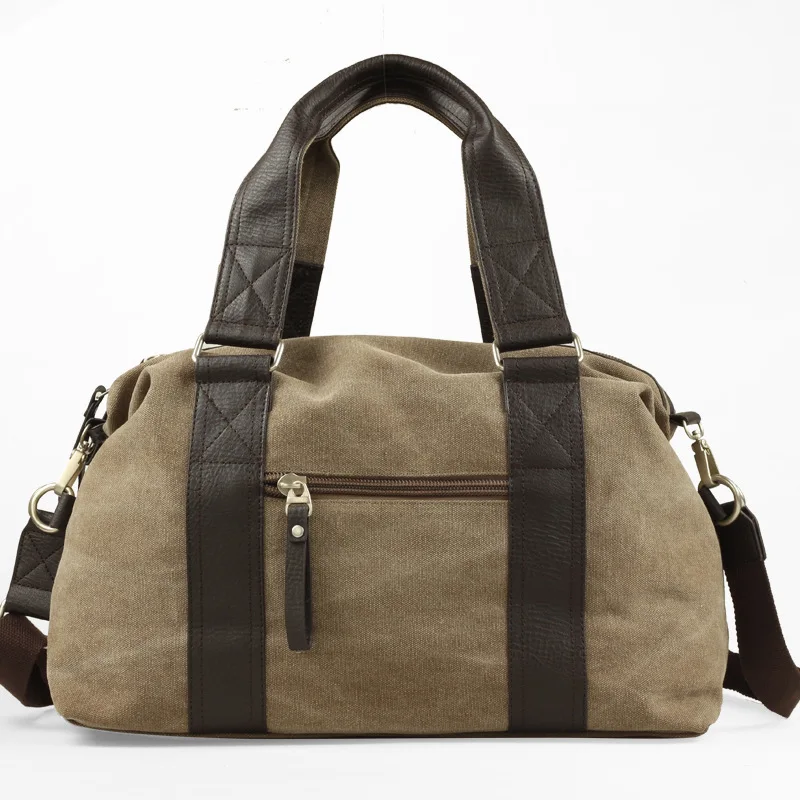 

Large Casual Tote Men's Handbag Shoulder Handbags Canvas Leather Capacity Bags For Men Travel Bags Fashion Men Messenger Bags