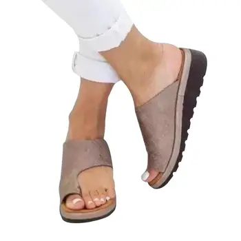 

Large Size Outdoor Sandals Mid-heel Wedge Soft Bottom Comfortable Sandals Toe Foot Correction Platform Drop Shipping