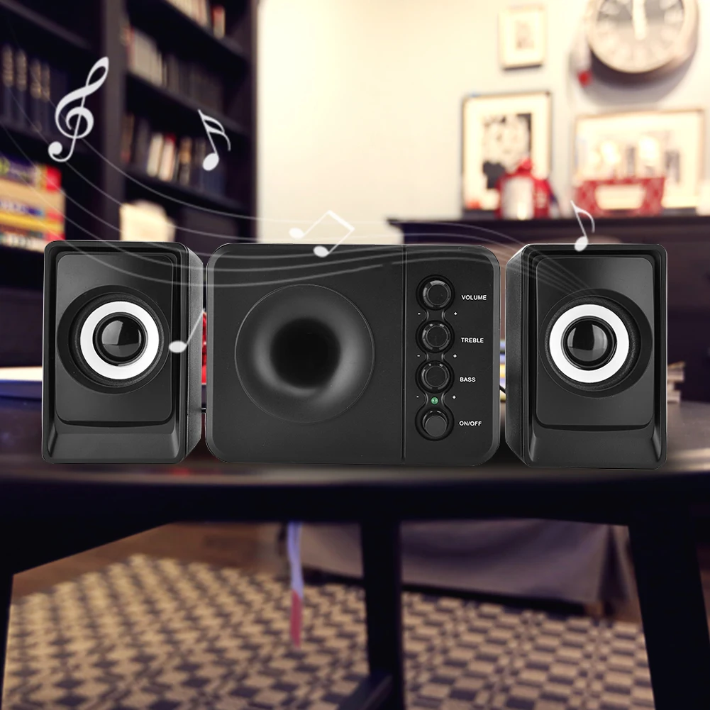 

SADA D-205 USB2.1 Subwoofer Computer Speaker with 3.5mm Audio Plug and USB Power Plug for Desktop PC Laptop MP3 Cellphone MP4