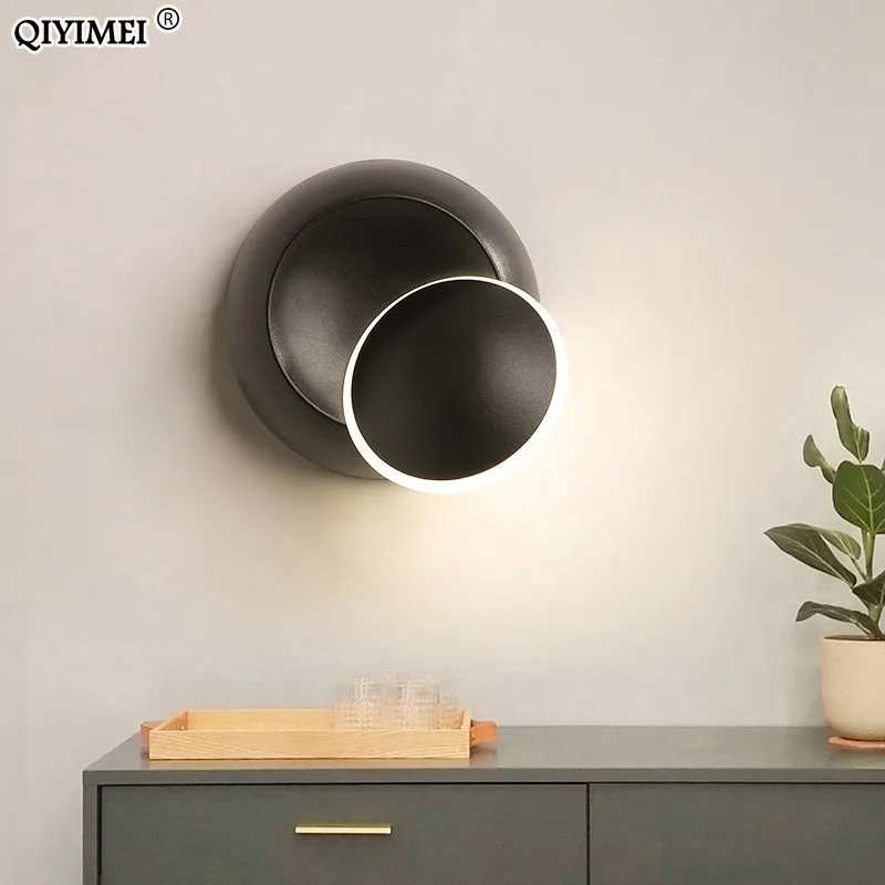 

Wall Lamps Black White body for Bedroom living room 90-260V Wall Light Indoor Led Wall Lamp Rotatable Plated Metal 5W Led Sconce